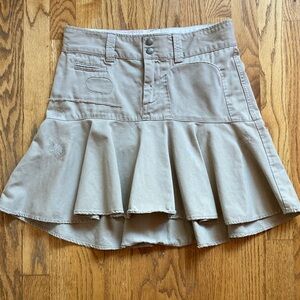 Vtg RUGBY Ralph Lauren Khaki Mini Skirt
